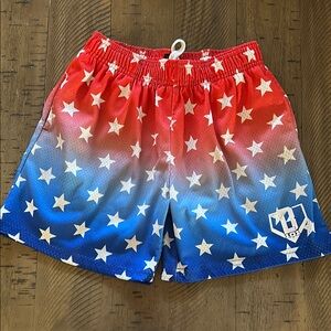 Baseball 101 Red and Blue Star Patterned Shorts